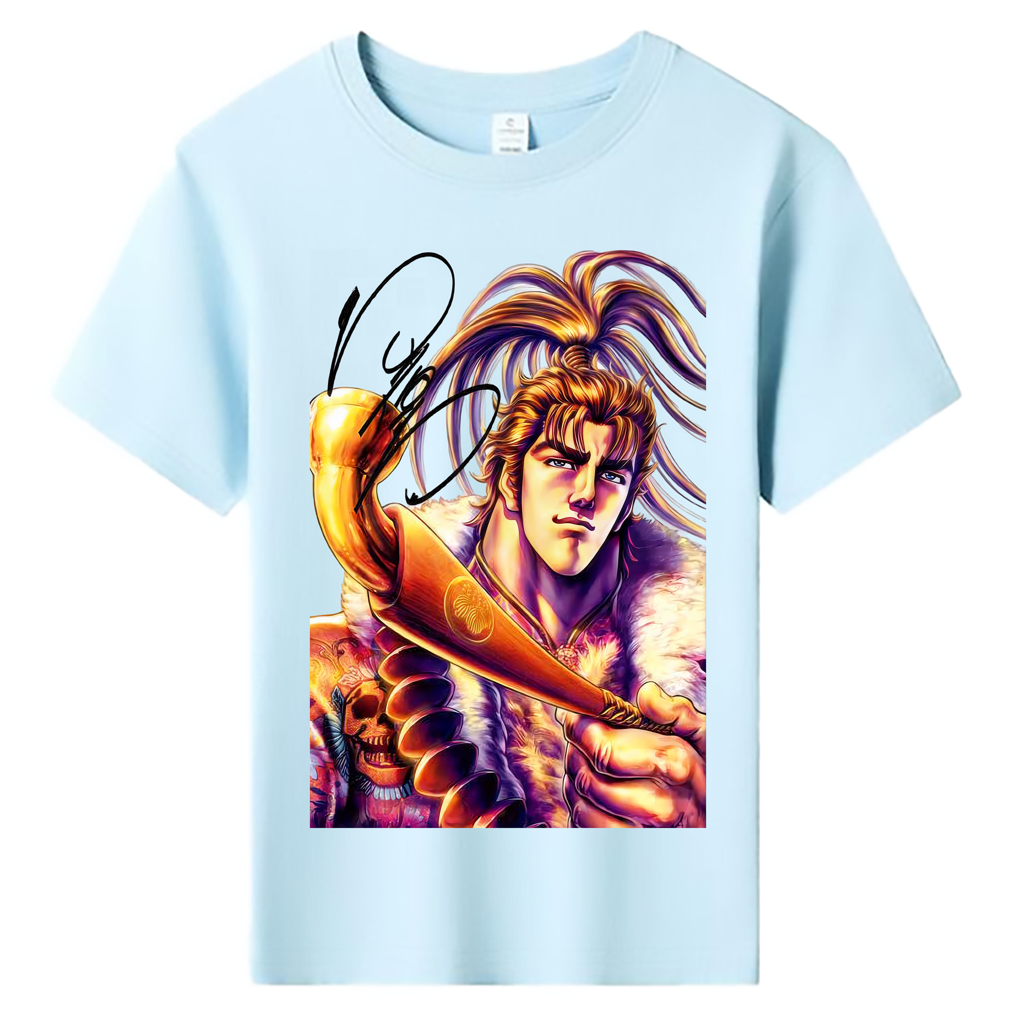 （画像用） 北斗の拳 Fist of the North Star 綿100％キッズTシャツ（フロントプリント）